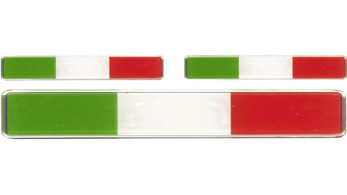 Autocollant+3D+DRAPEAU+ITALIE+%283+pi%C3%A8ces%29